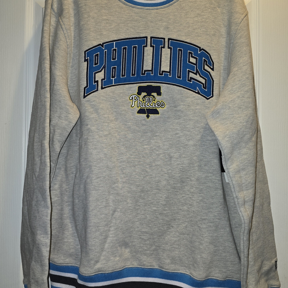 New Era Gray and Blue Phillies Sweatshirt